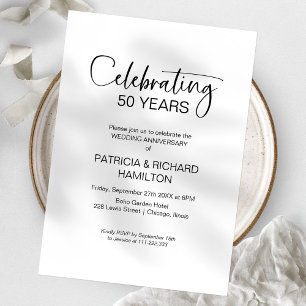 Invitations du 50e anniversaire du Mariage chic