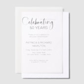 Invitations du 50e anniversaire du Mariage chic (Compenser)