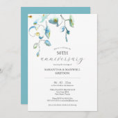 Invitations du 50e anniversaire du Mariage Floral (Devant / Derrière)