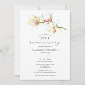 Invitations du 50e anniversaire du Mariage Floral (Devant)