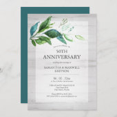 Invitations du 50e anniversaire du Mariage rustiqu (Devant / Derrière)