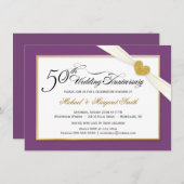 Invitations du 50e anniversaire du Mariage - viole (Devant / Derrière)