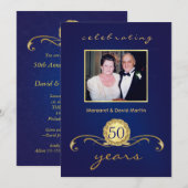 Invitations du 50e anniversaire du Royal Blue (Devant / Derrière)