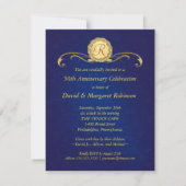 Invitations du 50e anniversaire du Royal Blue (Dos)