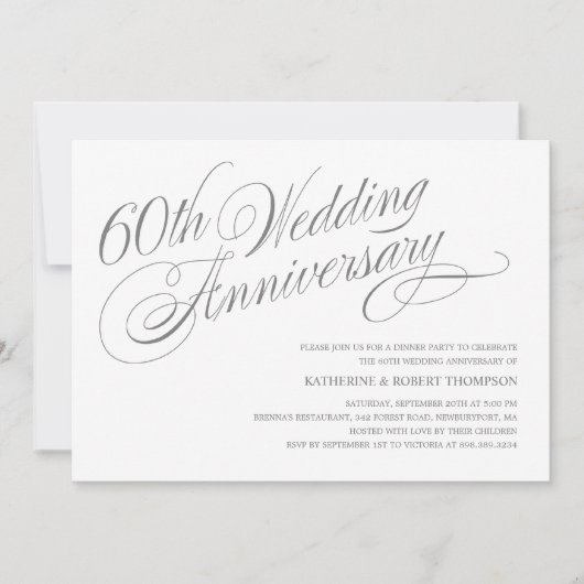 Invitations du 60e anniversaire du Mariage (Devant)