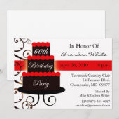 Invitations du 60e anniversaire rouge (Devant / Derrière)