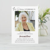 Invitations du 91e anniversaire moderne pour sa ph (Debout devant)