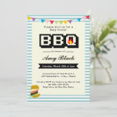 Invitations du Baby shower de barbecue Retro Cute (Debout devant)