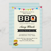 Invitations du Baby shower de barbecue Retro Cute (Devant / Derrière)