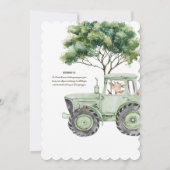 Invitations du Baby shower de ferme de tracteur ve (Dos)