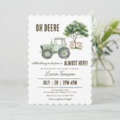 Invitations du Baby shower de ferme de tracteur ve (Debout devant)