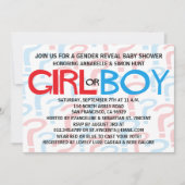 Invitations du Baby shower de révélation de genre  (Devant)