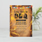 Invitations du Baby shower Flamme BBQ Party (Debout devant)