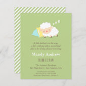Invitations du Baby shower Little Lamb (Devant / Derrière)