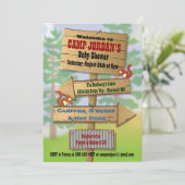 Invitations du Baby shower rustique Woodland (Debout devant)