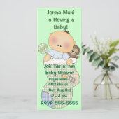 Invitations du Baby shower vert (Debout devant)