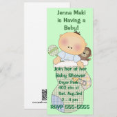 Invitations du Baby shower vert (Devant / Derrière)