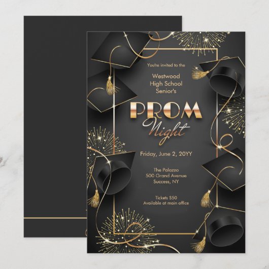 Invitations du bal de fin d'année (Devant / Derrière)