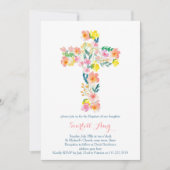 invitations du baptême floral, invitations croisés (Devant)