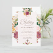 Invitations du baptême | Rose safran (Debout devant)