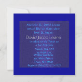 INVITATIONS DU BAR MITZVAH DAMASK (Dos)