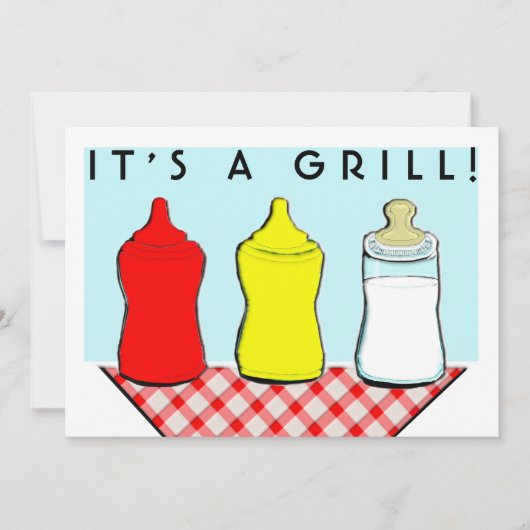 Invitations du barbecue baby shower (Devant)