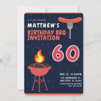 Invitations du barbecue de 60e anniversaire de Mat