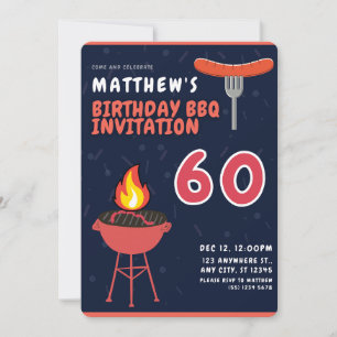 Invitations du barbecue de 60e anniversaire de Mat