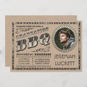 Invitations du barbecue de fin d'études | Photo pe (Devant / Derrière)