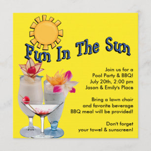 Invitations du barbecue de la fête de la piscine p