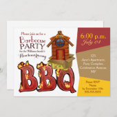 Invitations du barbecue de la maison (Devant / Derrière)