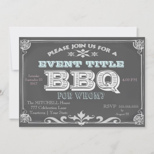 Invitations du barbecue du tableau de bord (Devant)