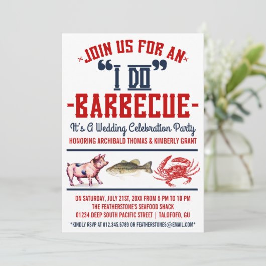 Invitations du barbecue Occidental "I Do" (Debout devant)