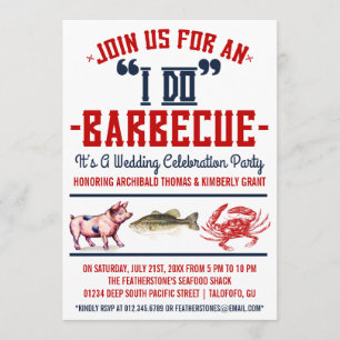 Invitations du barbecue Occidental "I Do"