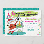 Invitations du Bartender Père Noël Retro Christmas (Devant / Derrière)