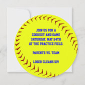 Invitations du base-ball de Fastpitch (Dos)