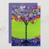 Invitations du Bat mitzvah de l'arborescence des b (Devant / Derrière)