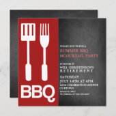 Invitations du BBQ Summer Party (Devant / Derrière)