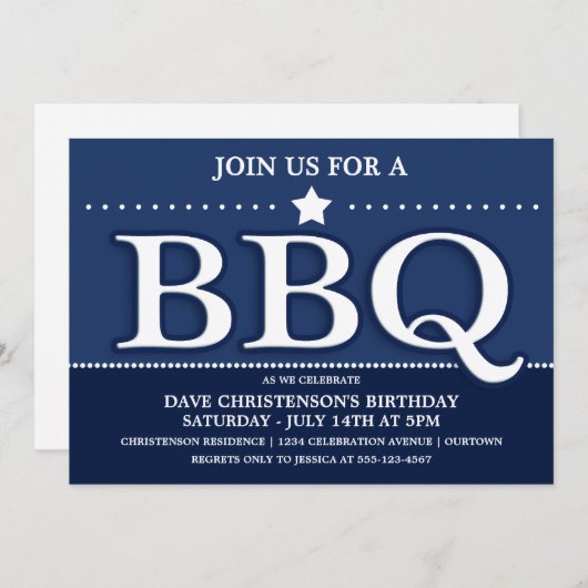 Invitations du BBQ Summer Party (Devant / Derrière)