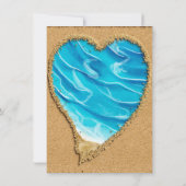 Invitations du Beach and Sand Heart Bachelorette P (Dos)