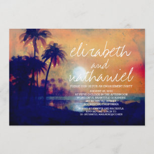 Invitations du Beach Palms Lights Engagement Party