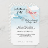 Invitations du Biplane Airplane Baby Gender Reveve (Devant / Derrière)