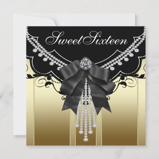 Invitations du Black Gold Sweet sixteen Party (Devant)