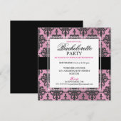 Invitations du Black Lace Bachelorette Party Hot P (Devant / Derrière)