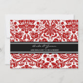 Invitations du Black Red Motif Engagement Party (Dos)