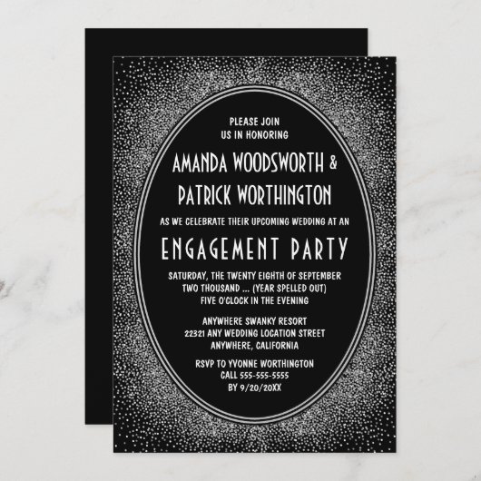 Invitations du Black Silver Art Déco (Devant / Derrière)