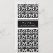 Invitations du Black White Damask Engagement Party (Dos)