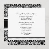 Invitations du Black White Damask Engagement Party (Devant / Derrière)