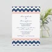 Invitations du Blue Coral Chevron (Debout devant)