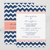 Invitations du Blue Coral Chevron (Devant / Derrière)